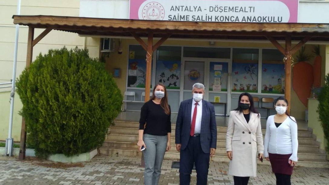İlçe Milli Eğitim Müdürümüz Süleyman Gökçen ve Şube Müdürümüz Selma Benli,Saime Salih Konca Anaokulunu ziyaret ettiler.